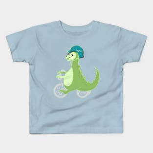 Cute Dinosaur on Trike Kids T-Shirt